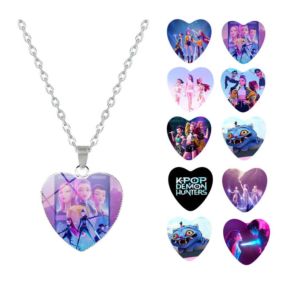 KPOP Demon Hunters Time Gem Heart Necklace