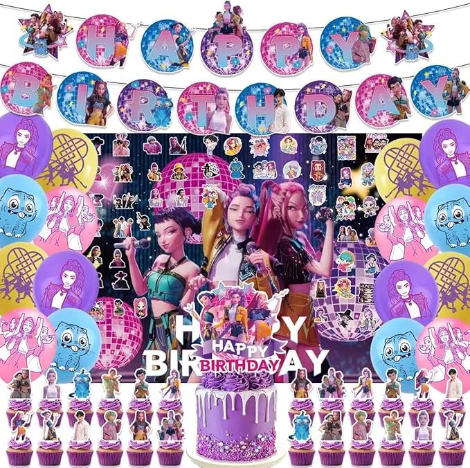 kpop demon hunters birthday decorations
